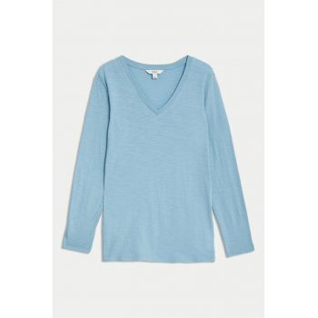 Bluza uni cu decolteu in V