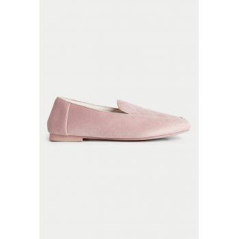 Pantofi loafer de catifea cu varf rotund