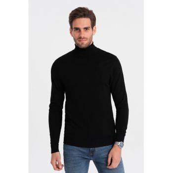 Bluza tricotata fin cu guler inalt