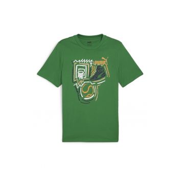 Tricou cu decolteu la baza gatului si imprimeu