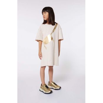 Marc Jacobs rochie din bumbac pentru copii culoarea bej, mini, drept, W60230