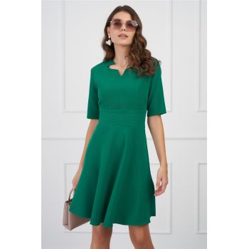 Rochie DY Fashion verde cu decupaj la decolteu ieftina la reducere
