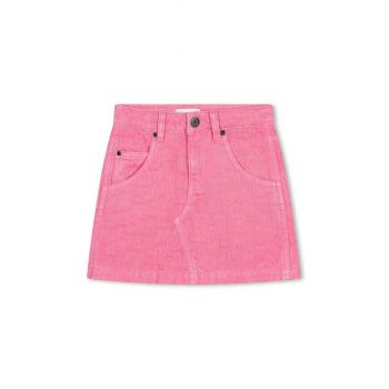 Marc Jacobs fustă din denim pentru copii culoarea roz, mini, dreaptă, W60246