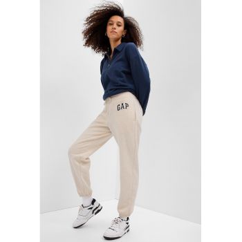Pantaloni de trening din bumbac cu logo si snur