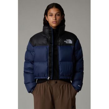 Geaca crop cu guler inalt
