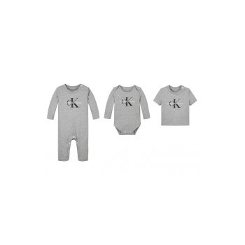 Set de imbracaminte din amestec de bumbac organic cu logo - 3 piese
