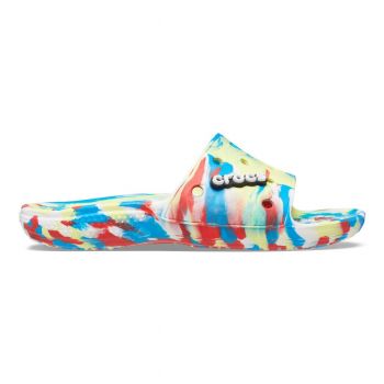 Papuci Classic Crocs Marbled Slide Multicolor - Sulphur/Multi ieftini