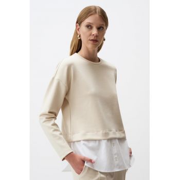 Bluza de trening din amestec de modal cu maneci cazute