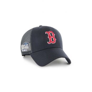 47 brand sapca MLB Boston Red Sox culoarea albastru marin, cu imprimeu, BCWS-BRSRS02CTP-NY04