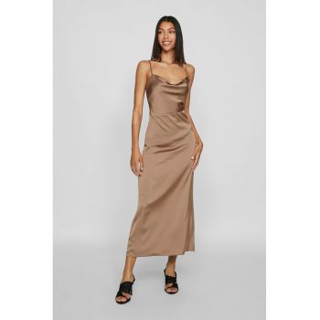 Rochie maxi cu aspect satinat