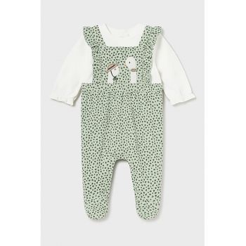 Set de bluza si salopeta cu botosei - 2 piese