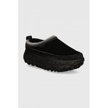 UGG papuci din piele Venture Daze barbati, culoarea negru, 1154530-BBLC