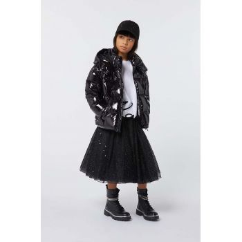 Karl Lagerfeld fusta fete culoarea negru, midi, evazati, Z30199