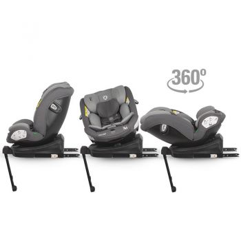Scaun auto rotativ cu Isofix Coccolle Sidra iSize Premium Line Diamond black 40-150 cm,0-12 ani,4 pozitii de inclinare,Tetiera reglabila,Pozitie somn,Husa detasabila,Sistem antibasculare,Picior de fixare,Omologat R129