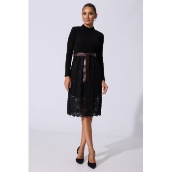 Rochie casual Clara Neagra ieftina la reducere