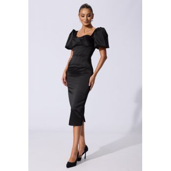 Rochie de ocazie Rafaelle Neagra ieftina la reducere