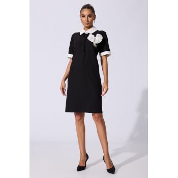 Rochie eleganta Hatice Neagra ieftina la reducere