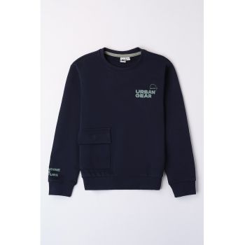 Bluza de trening cu buzunar cu clapa