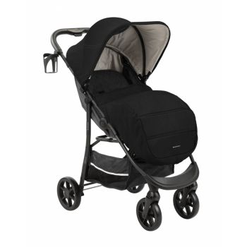 Carucior modular 3in1 KikkaBoo Selina Black 2024,cu Scaun sport reversibil,Landou,Scaun auto omologat R129 I-Size,Copertina reglabila,Roti pivotante,Suport picioare,Bara de protectie detasabila,Geanta si Huse picioare incluse