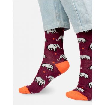 Sosete bumbac organic cu elefanti Kabak Elephants