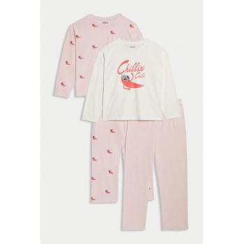 Pijama de bumbac cu imprimeu cu chili - 2 perechi Pijama de bumbac cu imprimeu cu chili - 2 perechi