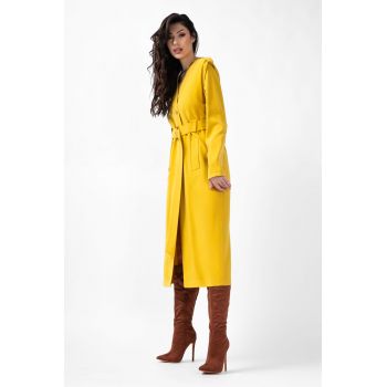 Rochie midi mustar tip trench