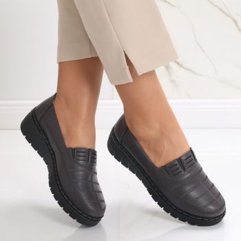 Pantofi dama casual Gri din Piele Ecologica Rasima ieftini