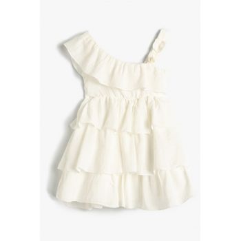 Rochie din amestec de bumbac cu volane
