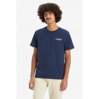 Tricou din bumbac cu decolteu la baza gatului