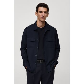 Jacheta-camasa slim fit cu buzunare pe piept Marius