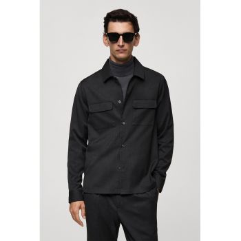 Jacheta-camasa slim fit cu buzunare pe piept Marius