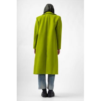 Palton drept lime cu buzunare