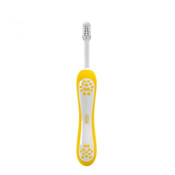 Periuta de dinti copii Chicco set 2 bucati indigo + mustar 6-36 luni