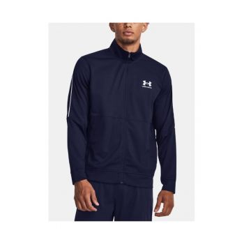 Bluza sport barbati UA Pique Track cu imprimeu cu logo - Bleumarin