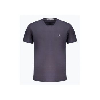Tricou barbati din bumbac cu decolteu la baza gatului - J30J325268 - Bleumarin inchis