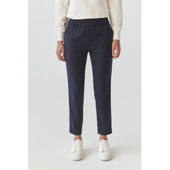 Pantaloni uni cu talie medie