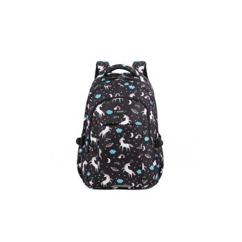 Rucsac unisex cu imprimeu si spate dublat