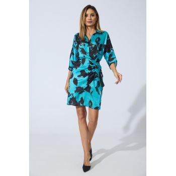 Rochie office Kariola Turcoaz ieftina