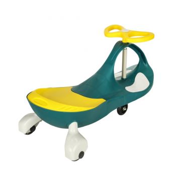 Plasmacar gravitational cu LED-uri luminoase YellowGreen, inaltime de la sol pana la sezut 21 cm, greutate maxima admisa 50 kg