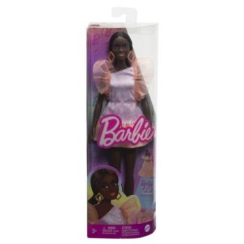 Papusa Barbie Fashionista  Afro-americana Cu Rochie Peach