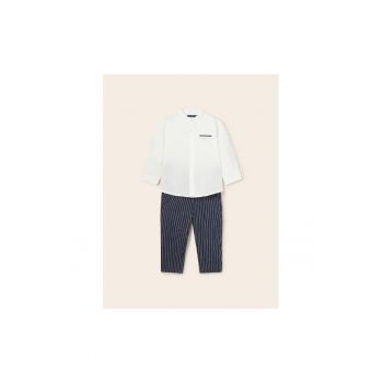 Pantaloni lungi -  302024797 - Bumbac - Poliester - Albastru marin