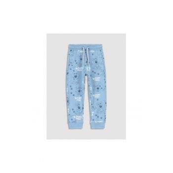 Pantaloni lungi -  302623983 - Bumbac - Elastan - Albastru