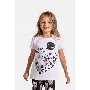Coccodrillo tricou copii culoarea alb, LICENCE GIRL DISNEY