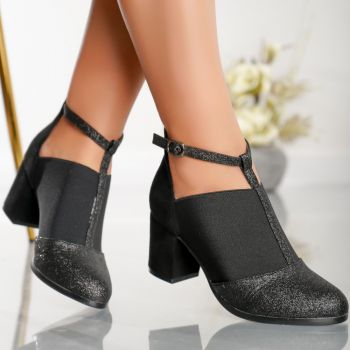 Pantofi Casual Cu Toc Clara - C60 Black