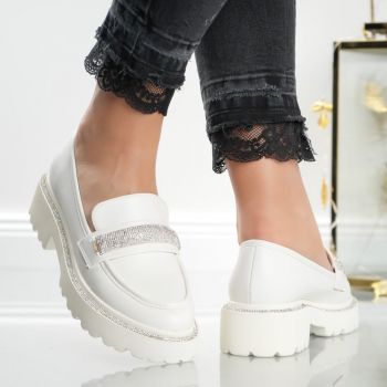 Pantofi Casual Strass - X24-507C White ieftina