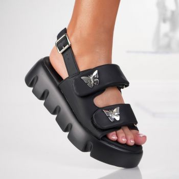 Sandale Cu Platforma Butterfly - 3HXS61 Black ieftine la reducere