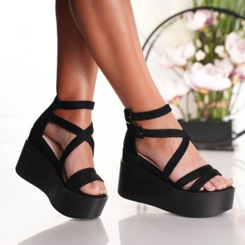 Sandale cu Platforma - C-8 Black ieftine la reducere