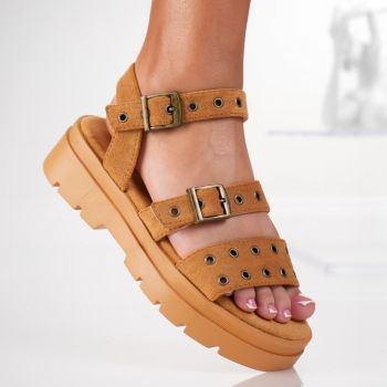Sandale Dama - 3LE62 Camel la reducere