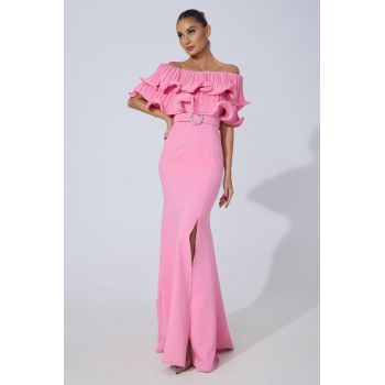 Rochie de ocazie Bethel Roz ieftina la reducere