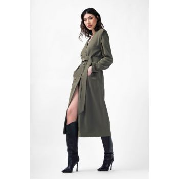 Rochie midi khaki tip trench